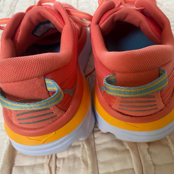 Hoka One One Bondi 7 Orange Athletic Shoes Womens Size 8 - Picture 4 of 14